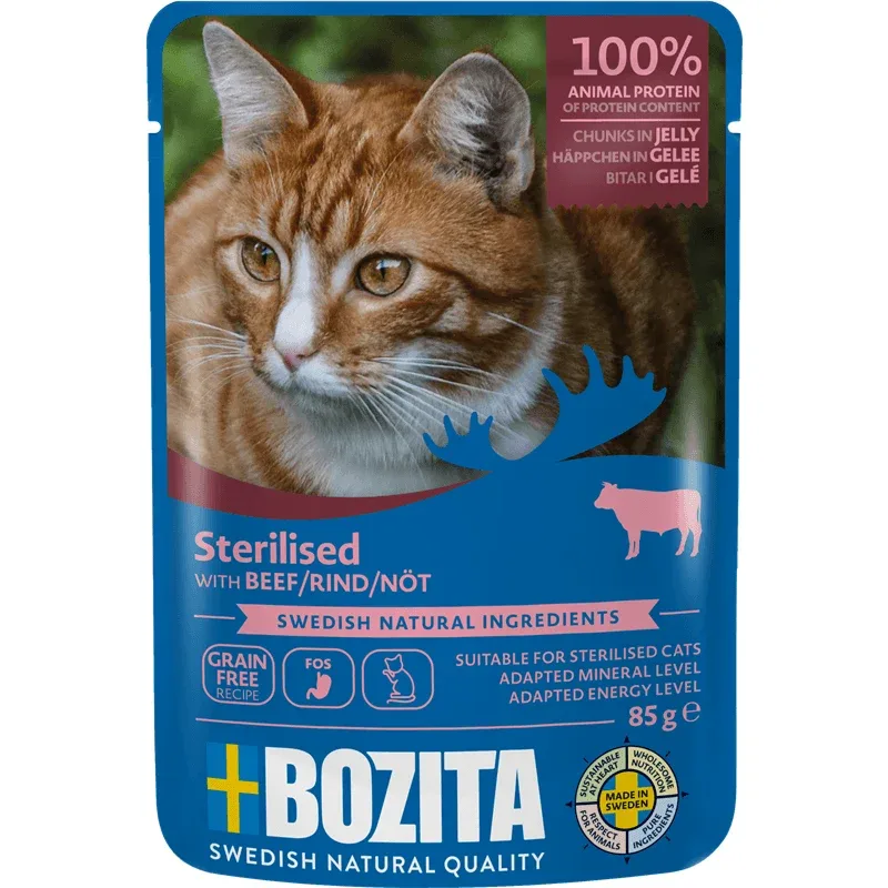 Bozita Cat Sterilised Häppchen in Gelee mit Rind