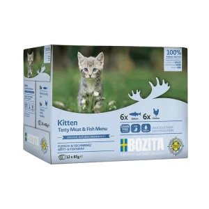 Bozita Häppchen in Sauce mit Fisch & Fleisch für Kitten Multibox 12x85 g