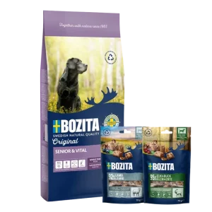 Bozita Original Adult Senior 12 kg & 2 x GRATIS Bozita Snacks (Elch, Lamm)