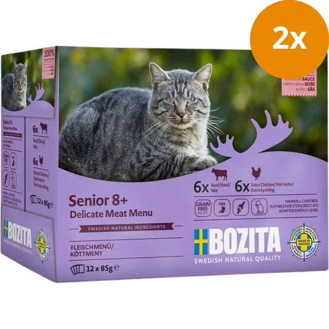 Bozita Pouch Senior Fleisch Menü Häppchen in Sauce 1020 g - Image 2