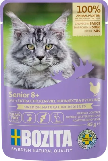 Bozita Senior 8+ Häppchen in Sauce mit viel Huhn 85 g