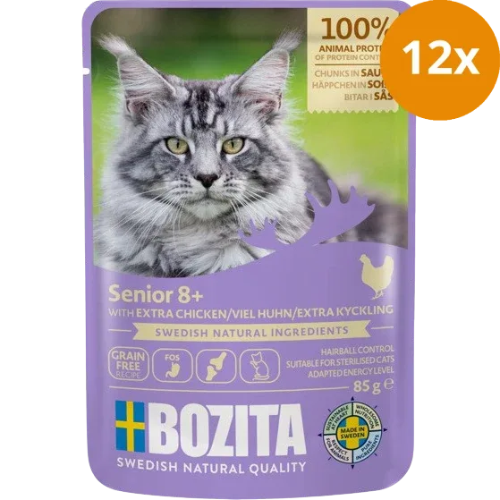 Bozita Senior 8+ Häppchen in Sauce mit viel Huhn 85 g - Image 2