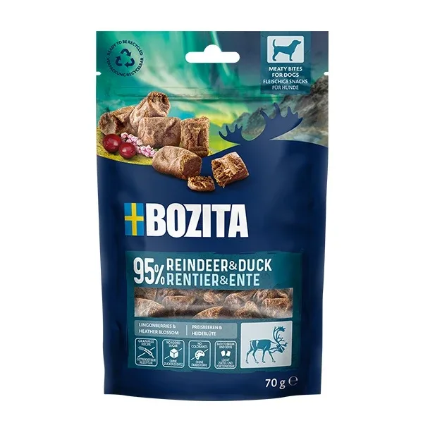 Bozita Snacks Meaty Bites Rentier & Ente 70 g