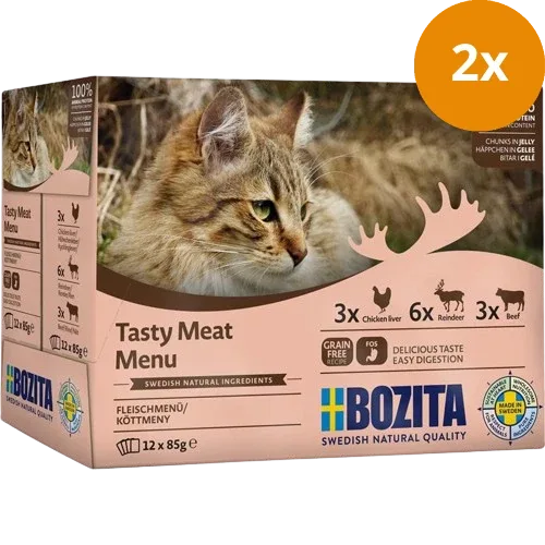 Bozita Tasty Meat Menu Häppchen in Gelee Multibox 1020 g - Image 2