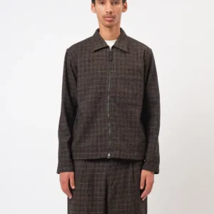 Breit einsetzbar Works Zip Shirt (Cedar Check) - Brown - HaustierPro