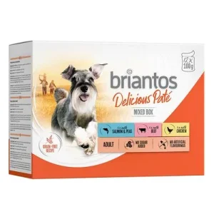 Briantos Delicious Paté 12 x 100 g Mixpaket (Huhn, Rind & Lachs)