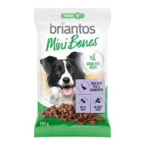 Briantos Mini Bones Getreidefreie Rezeptur für Hunde 200 g mit Lachs, Karotten & Thymian