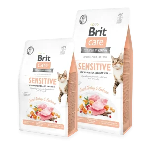 BRIT Care Grainfree Trockenfutter Katze Sensitive - Healthy Digestion & Delicate Taste - Fresh Turkey & Salmon
