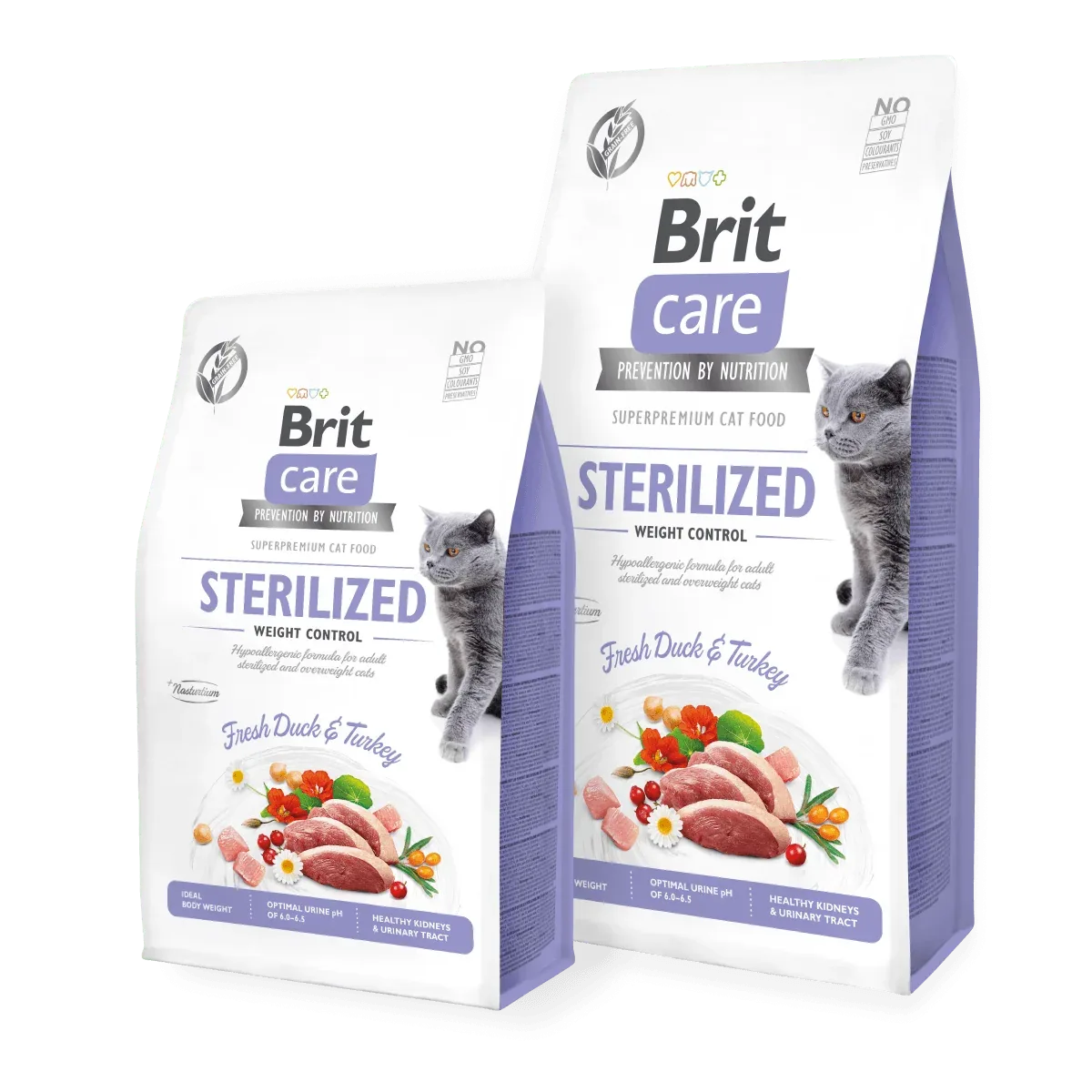 BRIT Care Grainfree Trockenfutter Katze Sterilized - Weight Control - Fresh Duck & Turkey