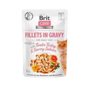 BRIT Care Nassfutter Katze Fillets in Gravy with Tender Turkey & Savory Salmon
