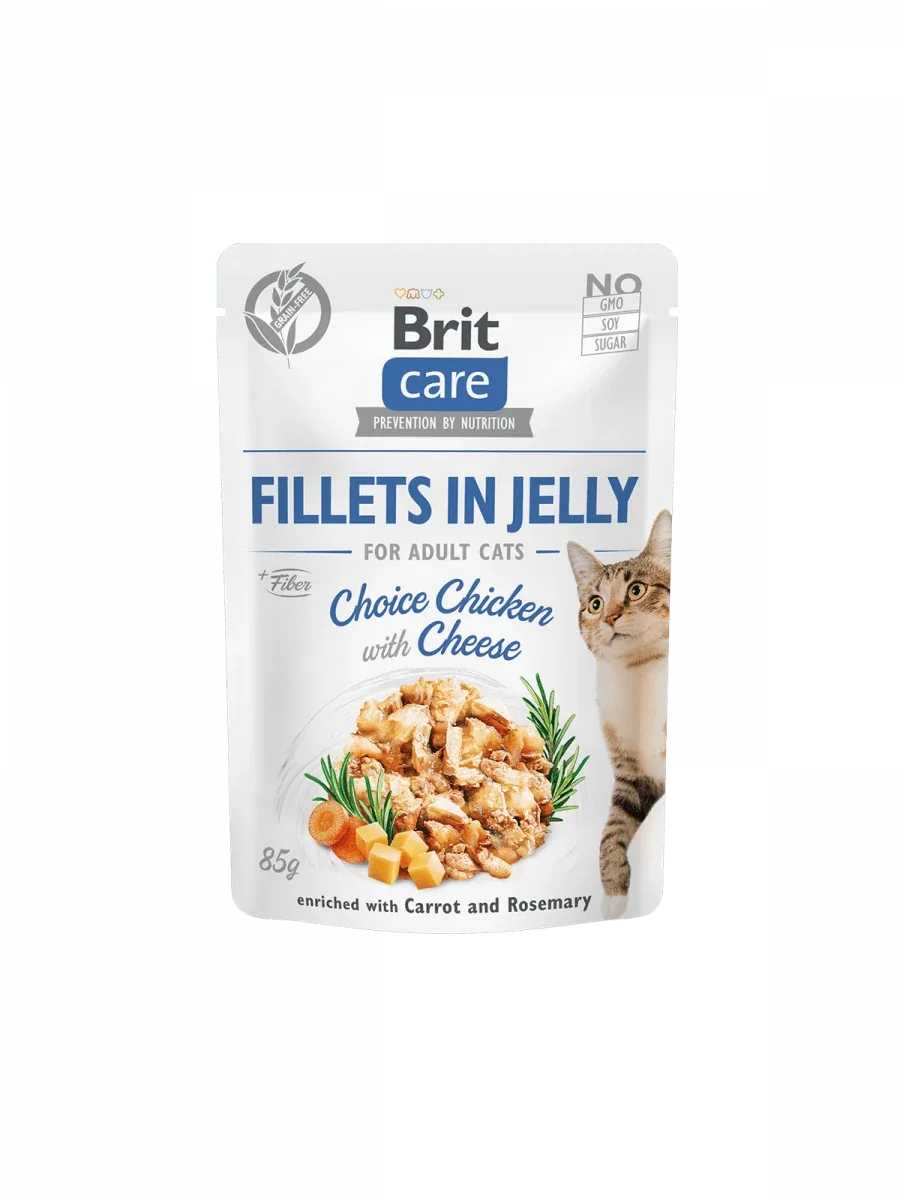 BRIT Care Nassfutter Katze Fillets in Jelly Choice Chicken with Cheese