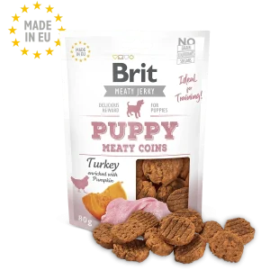 BRIT Meaty Jerkys Hund Puppy - Turkey Meaty Coins - Truthahn + Kürbis
