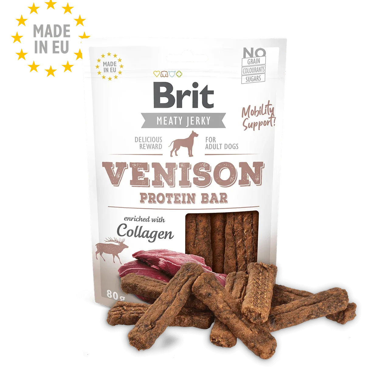 BRIT Meaty Jerkys Hund Venison Protein Bar - Hirsch Protein-Riegel