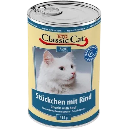 BTG Classic Cat Dose Stückchen mit Rind 415 g