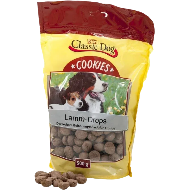 BTG Classic Dog Cookies Lamm–Drops 500 g