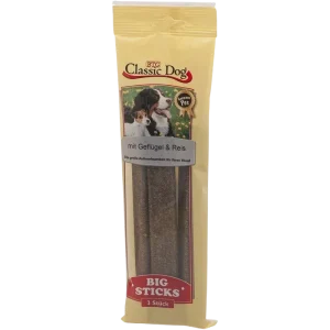 BTG Classic Dog Snack Big Sticks Geflügel & Reis 300 g