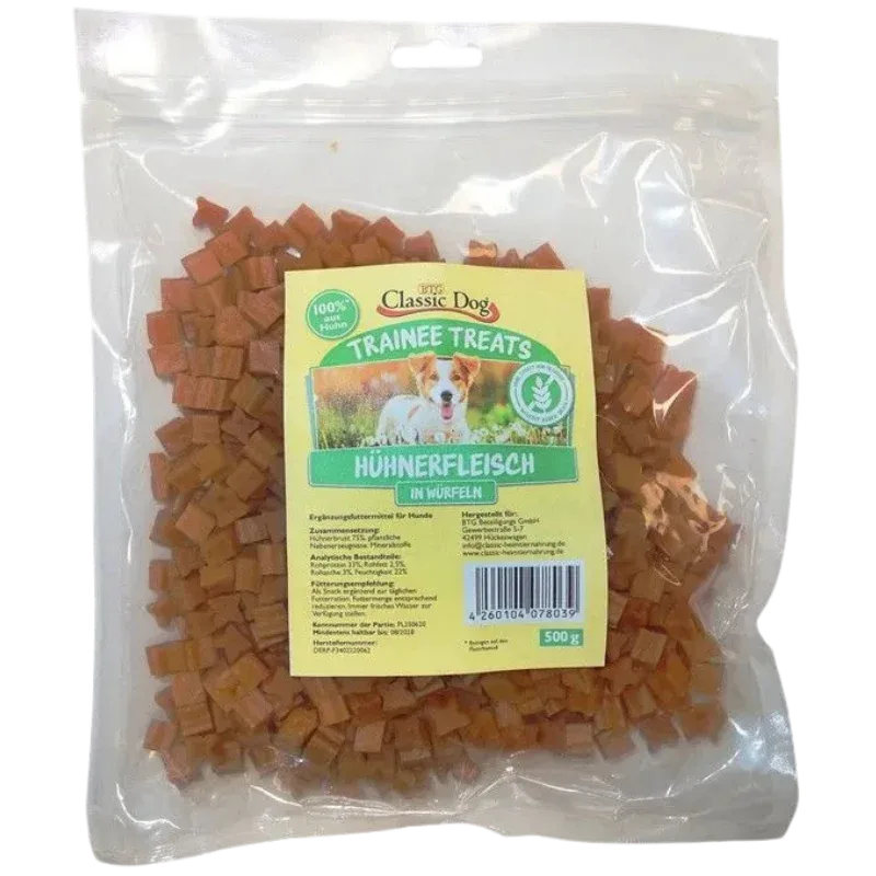BTG Classic Dog Trainee Treats Hühnerfleischwürfel 500 g
