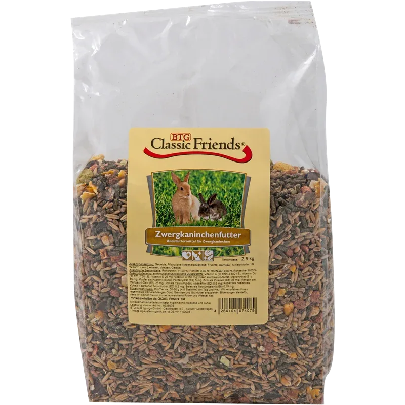 BTG Classic Friends Zwergkaninchen-Futter 2500 g