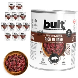 BULT Fleischreiches Nassfutter für ausgewachsene Hunde in Dosen 12 x 800 g Wild
