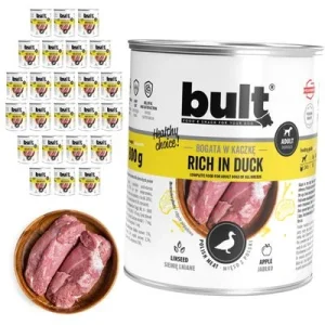 BULT Fleischreiches Nassfutter für ausgewachsene Hunde in Dosen 24 x 800 g Ente