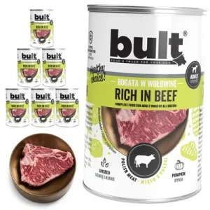 BULT Fleischreiches Nassfutter für ausgewachsene Hunde in Dosen 6 x 400 g Rind