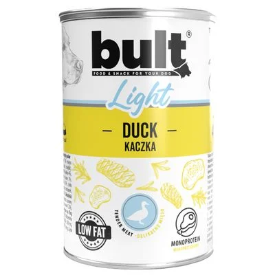 BULT LIGHT Nassfutter für Hunde – Monoprotein-Alleinfutter Dose 400 g Ente