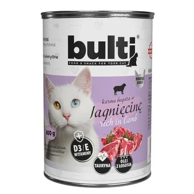 BULTI Nassfutter für Katzen – Alleinfuttermittel Dose 400 g Lamm