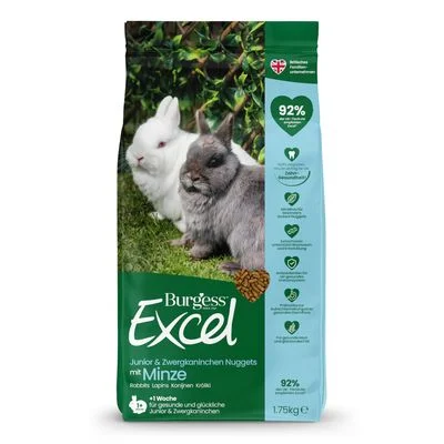 Burgess Excel Junior & Dwarf Rabbit Nuggets mit Minze 1,75 kg