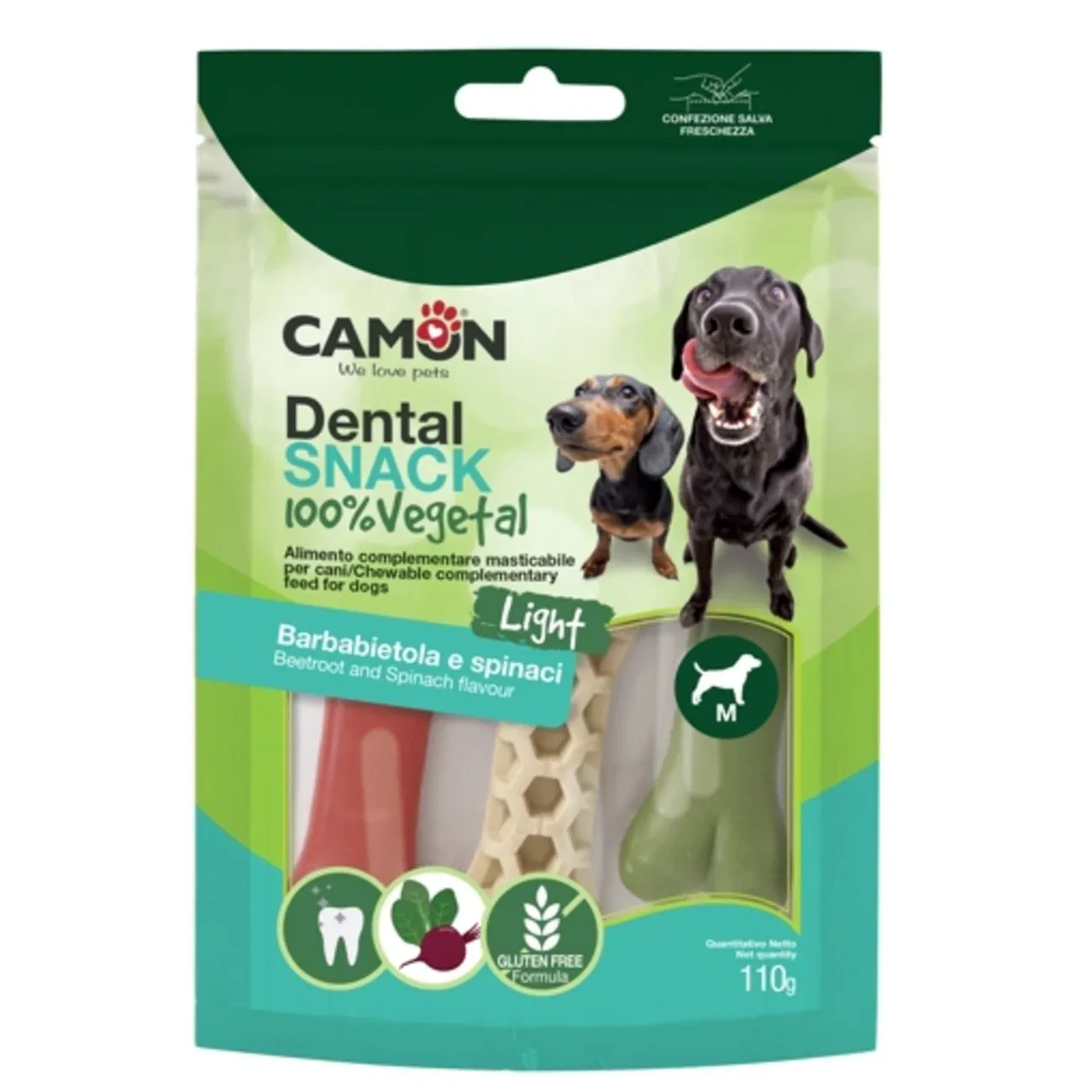 CAMON Veggie Dental Snack Hexabone – Veganer Hundesnack für gesunde Zähne