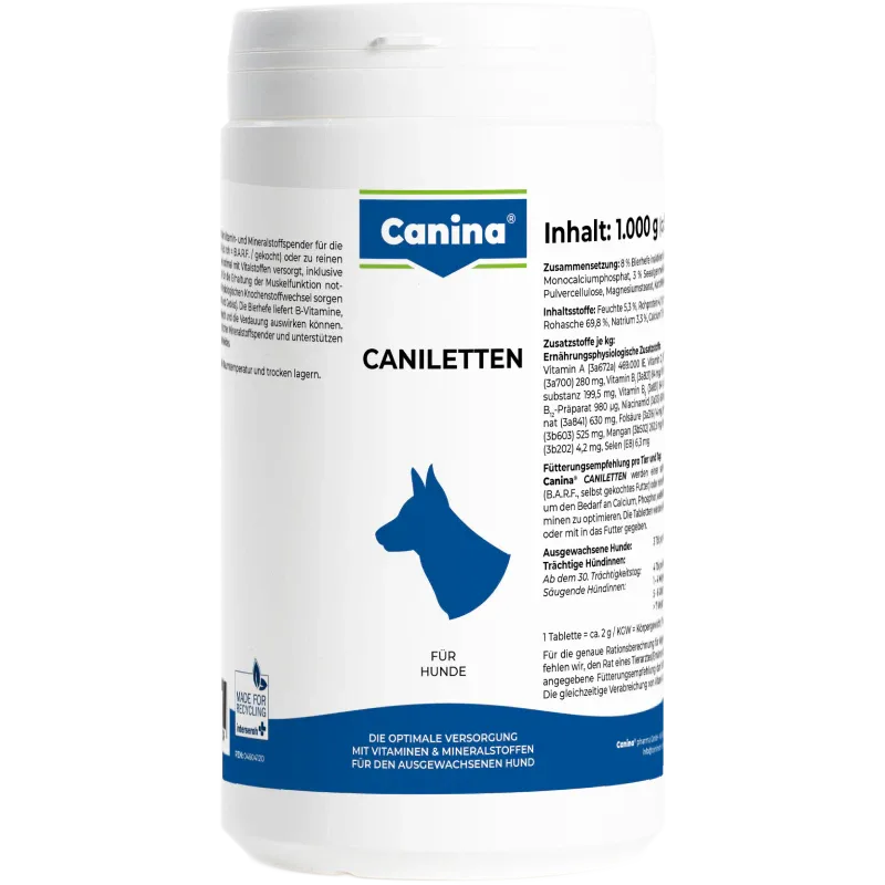 Canina Caniletten Das biologische Kraftkonzentrat für gesunde Hunde