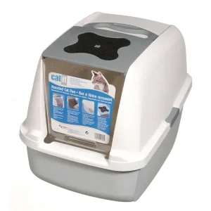 catit Katzentoilette mit Abdeckung grau | DAS FUTTERHAUS