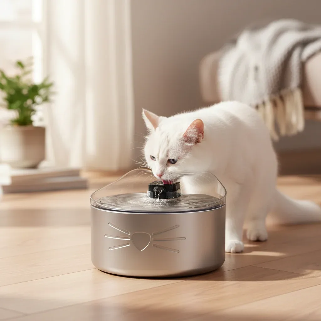 Catit PIXI UV-C Edelstahl-Trinkbrunnen für Katzen – Kabellos & 5L XXL