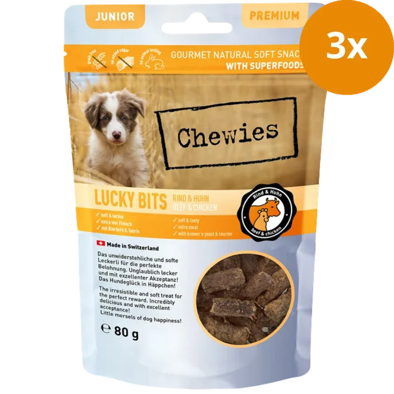 Chewies LUCKY BITS Rind & Huhn Junior 80 g - Image 2
