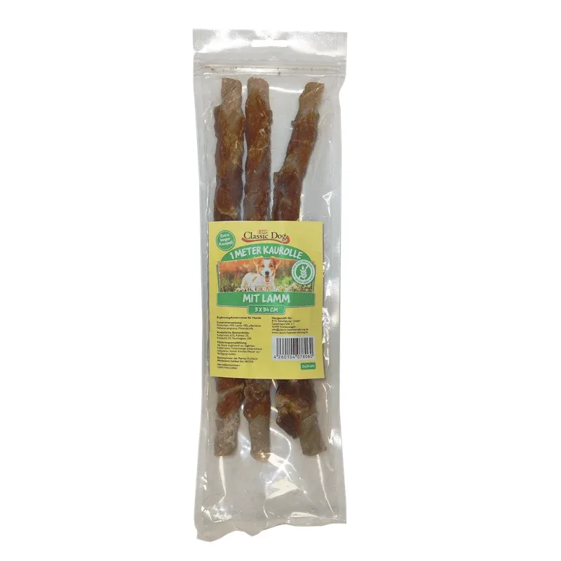 Classic Dog Snack 1m Kaurolle mit Lamm 3x34cm
