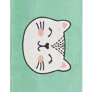Cotton Kids Rug Cat Print 60 x 90 cm Waldgrün HOWRAH - HaustierPro