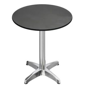 CPBL | HPL Kompakt Bistro Stehtisch | Ø 60 x 110 cm | Klappbar + Zusatzgewicht | Anthrazit / Aluminium - HaustierPro