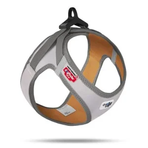 Curli Glow Clasp Vest Geschirr, grau Größe XS: Brustumfang 33,9 - 38,2 cm
