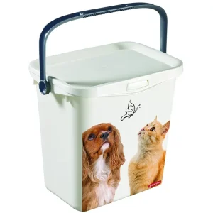 Curver 221775 Aufbewahrungsbox, Behälter für Snacks, Leckerlis, Tierfutter, Katze und Hund, Griff mit Deckel, 6 l - HaustierPro