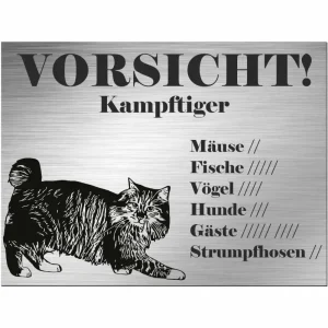 Cymische Katze - Cymric - Schild bedruckt - Spruch - Deko Geschenkidee aus massivem Holz handgeschnitzt - HaustierPro