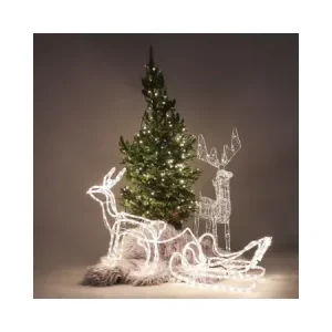 dameco LED Weihnachtsbeleuchtung Rentier mit Schlitten 264LED - HaustierPro