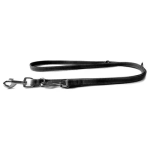 Das Lederband Hunde Führleine Boston schwarz/schwarz Länge: 200 cm / Breite: 18 mm