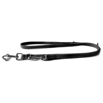 Das Lederband Hunde Führleine Boston schwarz/schwarz Länge: 200 cm / Breite: 18 mm