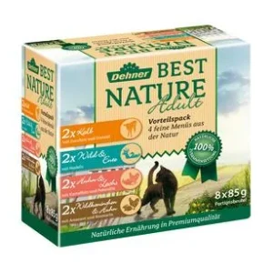 Dehner Best Nature Nassfutter für Katzen Adult Vorteilspack, 8 x 85 g