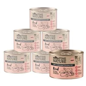 Dehner Fine Nature Nassfutter für Hunde Adult, Rind mit Reis, Zucchini & Tomate