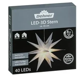Dehner LED-3D Stern, 40 LEDs, warmweiß, ca. | Dehner