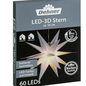 Dehner LED-3D Stern, 60 LEDs, warmweiß, ca. | Dehner