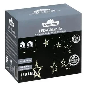 Dehner LED-Girlande Sterne, 138 LEDs, | Dehner
