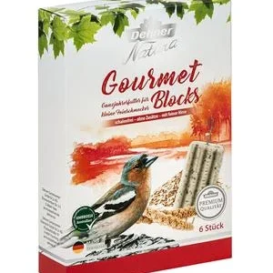 Dehner Natura Premium Wildvogelfutter Gourmet Blocks mit Hirse, 6 Stk á ca. 90 g