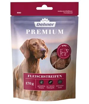 Dehner Premium Hundesnack Fleischstreifen, Rind, 170 g