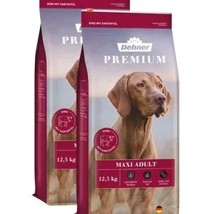 Dehner Premium Trockenfutter für Hunde Maxi Adult, Rind & Kartoffel